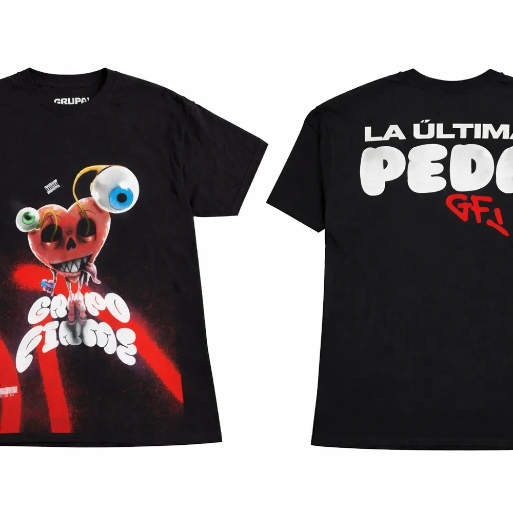 Grupo Firme 2024 La Última Peda Tour Shirt XL Graffiti Heart Official VIP Merch!